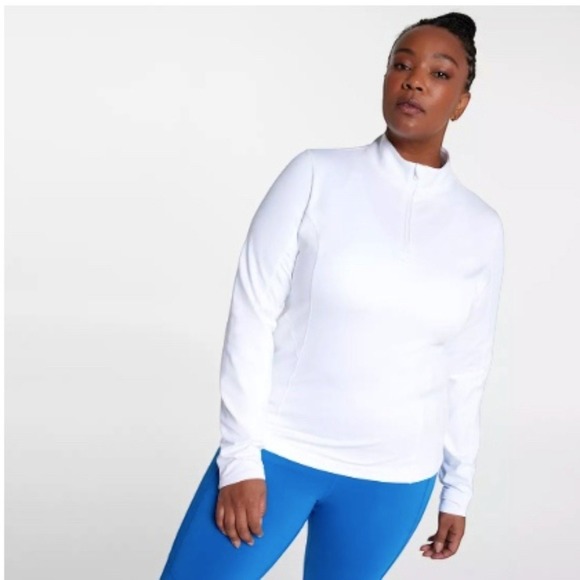 CALIA Womens Cold Dash 1/4 Zip Long‎ Sleeve Pullover Top Size XXL White NWT - Picture 2 of 11